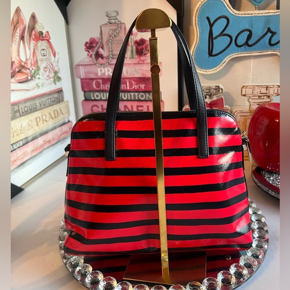 kate spade new york Julia Street Stripe Maise Satchel Bag - Picture 10 of 16